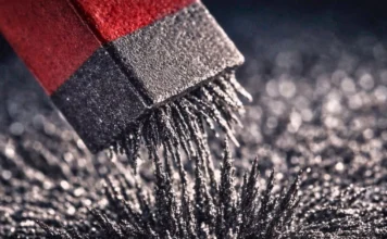 Calamita che attira frammenti di ferro, simbolo di attrazione dell'attenzione