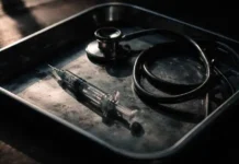 Chi sono gli angeli della morte in Italia: dal caso di Luca Spada ai precedenti che hanno scosso il Paese intero Particolare-di-una-siringa-e-uno-stetoscopio-su-sfondo-scuro_-simbolo-del-tradimento-della-cura-medi