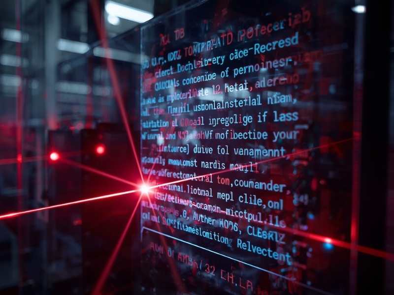 Testo digitale analizzato da scanner laser rossi